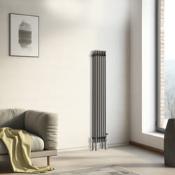 Traditional Cast Iron Style Radiator Raw Metal Central Heating 3 Column - 1500x292mm - 3 Column