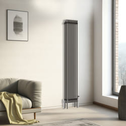 Traditional Cast Iron Style Radiator Raw Metal Central Heating 3 Column - 1800x382mm - 3 Column