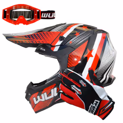 Wulfsport Iconic Adult Helmet + Stratos Gloves + Goggles Off Road Helmet Motocross ATV Crash - Red, S