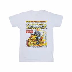 Marvel Mens Ghost Rider Chest Deathrace T-Shirt - L, White