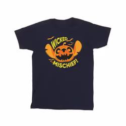 Disney Mens Lilo And Stitch Wicked Mischief T-Shirt - XXL, Navy Blue