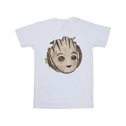 Marvel Mens I Am Groot Wooden Head T-Shirt - M, White