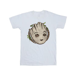 Marvel Mens I Am Groot Wooden Head T-Shirt - M, White