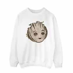 Marvel Mens I Am Groot Wooden Head Sweatshirt - XXL, White