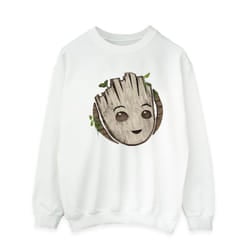 Marvel Mens I Am Groot Wooden Head Sweatshirt - XXL, White