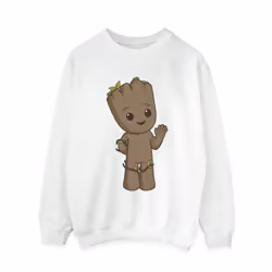 Marvel Womens/Ladies I Am Groot Cute Groot Sweatshirt - XXL, White
