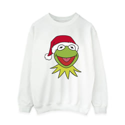 Disney Womens/Ladies Muppets Kermit Christmas Head Sweatshirt - S, White