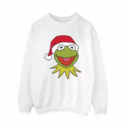 Disney Womens/Ladies Muppets Kermit Christmas Head Sweatshirt - M, White
