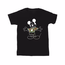 Disney Mens Mickey Mouse Xmas Jumper T-Shirt - M, Black