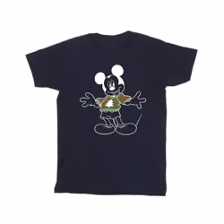 Disney Mens Mickey Mouse Xmas Jumper T-Shirt - XXL, Navy Blue