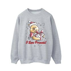 Disney Mens Winnie The Pooh Love Presents Sweatshirt - L, Sports Grey