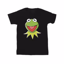 Disney Mens Muppets Kermit Head T-Shirt - S, Black