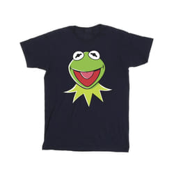 Disney Mens Muppets Kermit Head T-Shirt - S, Navy Blue