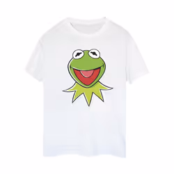 Disney Womens/Ladies Muppets Kermit Head Cotton Boyfriend T-Shirt - S, White