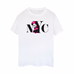 Disney Womens/Ladies Minnie Mouse NYC Cotton Boyfriend T-Shirt - S, White