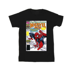 Marvel Mens Spider-Man Marvel Age Comic Cover T-Shirt - S, Black