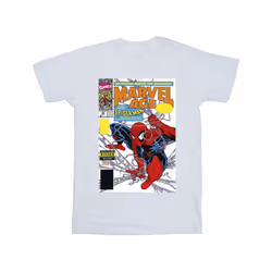 Marvel Mens Spider-Man Marvel Age Comic Cover T-Shirt - S, White