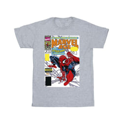 Marvel Mens Spider-Man Marvel Age Comic Cover T-Shirt - S, Sports Grey