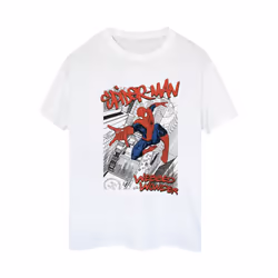 Marvel Womens/Ladies Spider-Man Sketch City Cotton Boyfriend T-Shirt - S, White