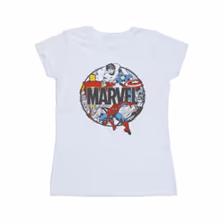 Marvel Womens/Ladies Comics Character Circle Cotton T-Shirt - S, White