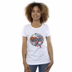 Marvel Womens/Ladies Comics Character Circle Cotton T-Shirt - S, White