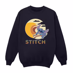 Disney Girls Lilo & Stitch Summer Waves Sweatshirt - 9-11 Years, Navy Blue