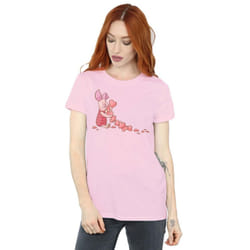 Disney Womens/Ladies Winnie The Pooh Piglet Chain Of Hearts Cotton Boyfriend T-Shirt - S, Baby Pink