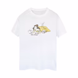 Disney Womens/Ladies Beauty And The Beast Belle Reading Cotton Boyfriend T-Shirt