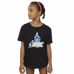 Disney Girls Lilo & Stitch Reading A Book Cotton T-Shirt - 12-13 Years, Black