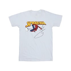 Marvel Mens Spider-Man With A Book T-Shirt - M, White