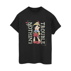 Disney Womens/Ladies Pinocchio Nothing But Trouble Cotton Boyfriend T-Shirt - S, Black