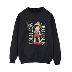 Disney Womens/Ladies Pinocchio Nothing But Trouble Sweatshirt - L, Black