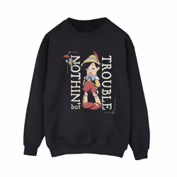 Disney Womens/Ladies Pinocchio Nothing But Trouble Sweatshirt - XL, Black