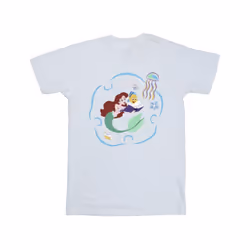 Disney Girls The Little Mermaid Reading A Book Cotton T-Shirt - 12-13 Years, White