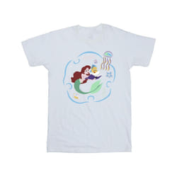 Disney Girls The Little Mermaid Reading A Book Cotton T-Shirt - 12-13 Years, White