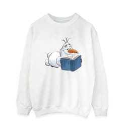 Disney Mens Frozen Olaf Reading Sweatshirt - XL, White
