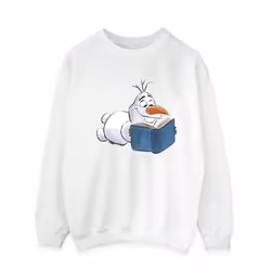 Disney Mens Frozen Olaf Reading Sweatshirt - XXL, White