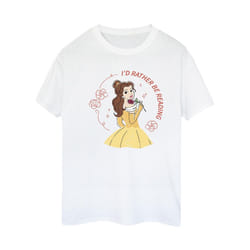 Disney Womens/Ladies Beauty And The Beast I'd Rather Be Reading Cotton Boyfriend T-Shirt