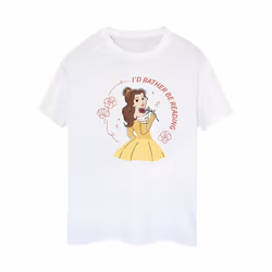 Disney Womens/Ladies Beauty And The Beast I'd Rather Be Reading Cotton Boyfriend T-Shirt