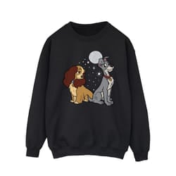 Disney Mens Lady And The Tramp Moon Sweatshirt - XL, Black