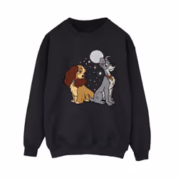 Disney Womens/Ladies Lady And The Tramp Moon Sweatshirt - M, Black