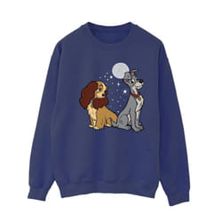 Disney Womens/Ladies Lady And The Tramp Moon Sweatshirt - XL, Navy Blue