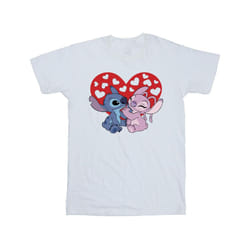 Disney Mens Lilo & Stitch Hearts T-Shirt - S, White