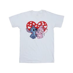 Disney Mens Lilo & Stitch Hearts T-Shirt - XXL, White