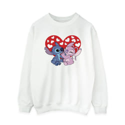 Disney Womens/Ladies Lilo & Stitch Hearts Sweatshirt - L, White