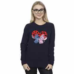 Disney Womens/Ladies Lilo & Stitch Hearts Sweatshirt - L, Navy Blue