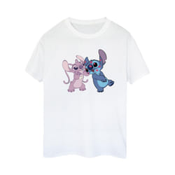 Disney Womens/Ladies Lilo & Stitch Kisses Cotton Boyfriend T-Shirt - XXL, White