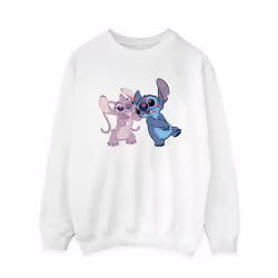 Disney Womens/Ladies Lilo & Stitch Kisses Sweatshirt - M, White
