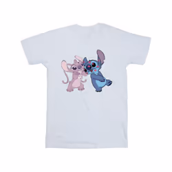 Disney Girls Lilo & Stitch Kisses Cotton T-Shirt - 3-4 Years, White