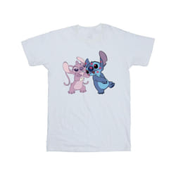 Disney Girls Lilo & Stitch Kisses Cotton T-Shirt - 3-4 Years, White
